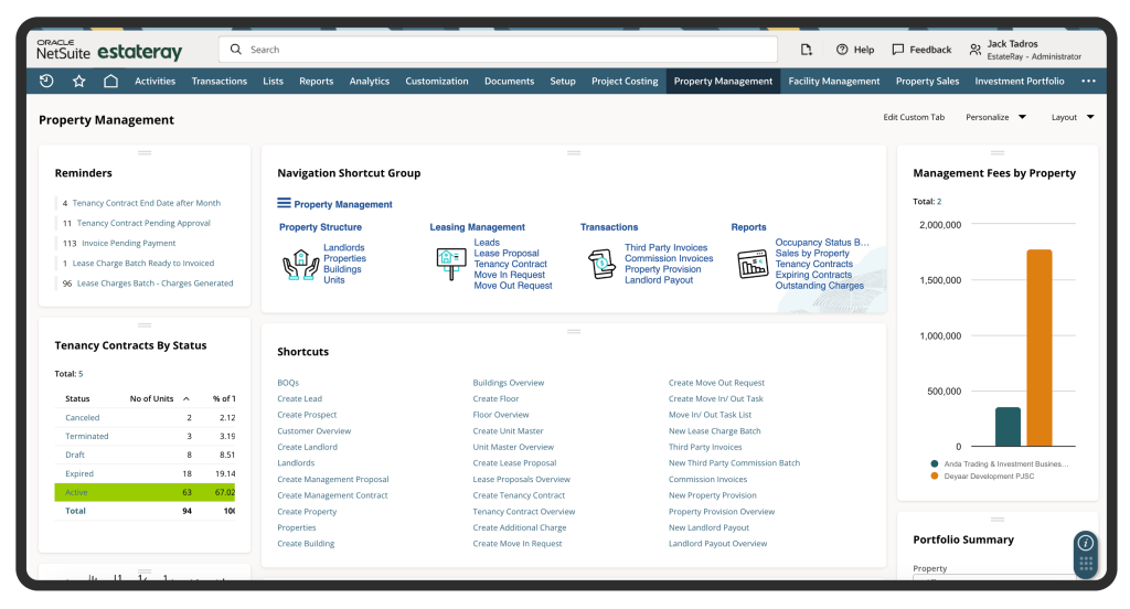 netsuite property lease management